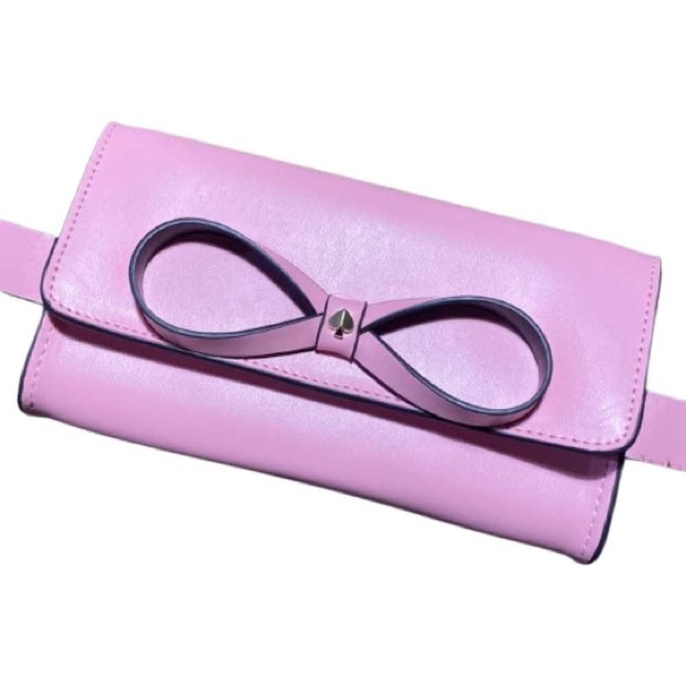 Kate Spade PINK Bow Belt Bag Adjustable Leather S/M Gift Box NEW.